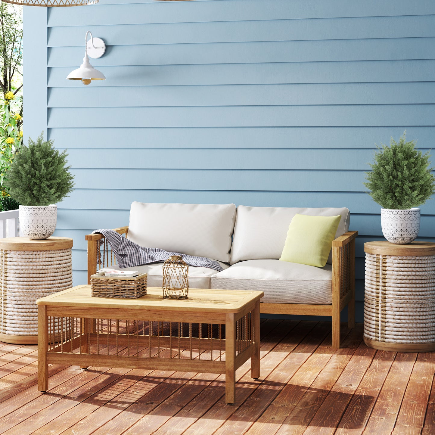 60 cm Artificial Cypress Tree with Ground Stake, Set of 2, Green