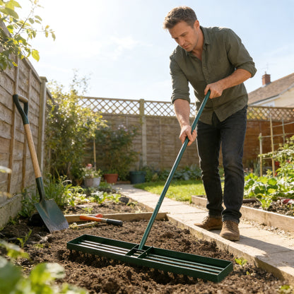 113 x 26 cm Lawn Levelling Rake with 169 cm Handle