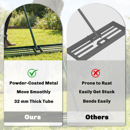 113 x 26 cm Lawn Levelling Rake with 169 cm Handle