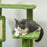 142cm Cat Tree Tower, with Scratching Post, Hammock, Toy Ball, Platforms - Green