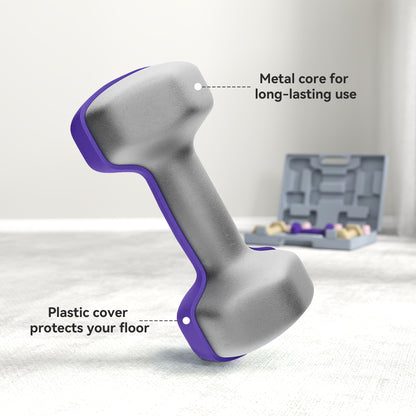 12kg Hex Dumbbells Set with Carry Case, 2 x 1kg, 2 x 2kg, 2 x 3kg