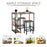 Dining Table Set Industrial Bar Height With 2 Stools & Side Shelf, 3 Pieces Coffee Table for Dining Room, Kitchen, Dinette