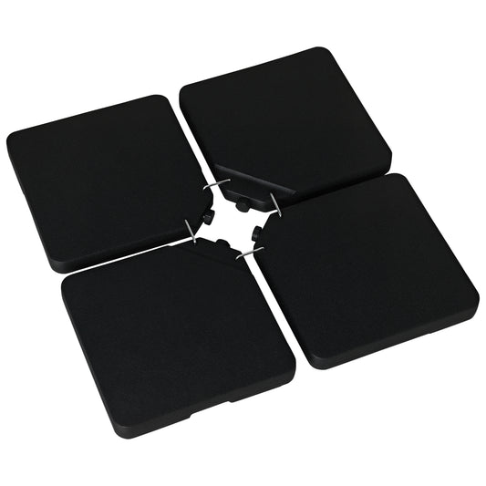 Set of 4 Parasol Base Stand Weights for Cantilever Umbrella, Black