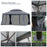 3x4m 2-Tier Gazebo Aluminium Garden Marquee Party Tent Dark Grey