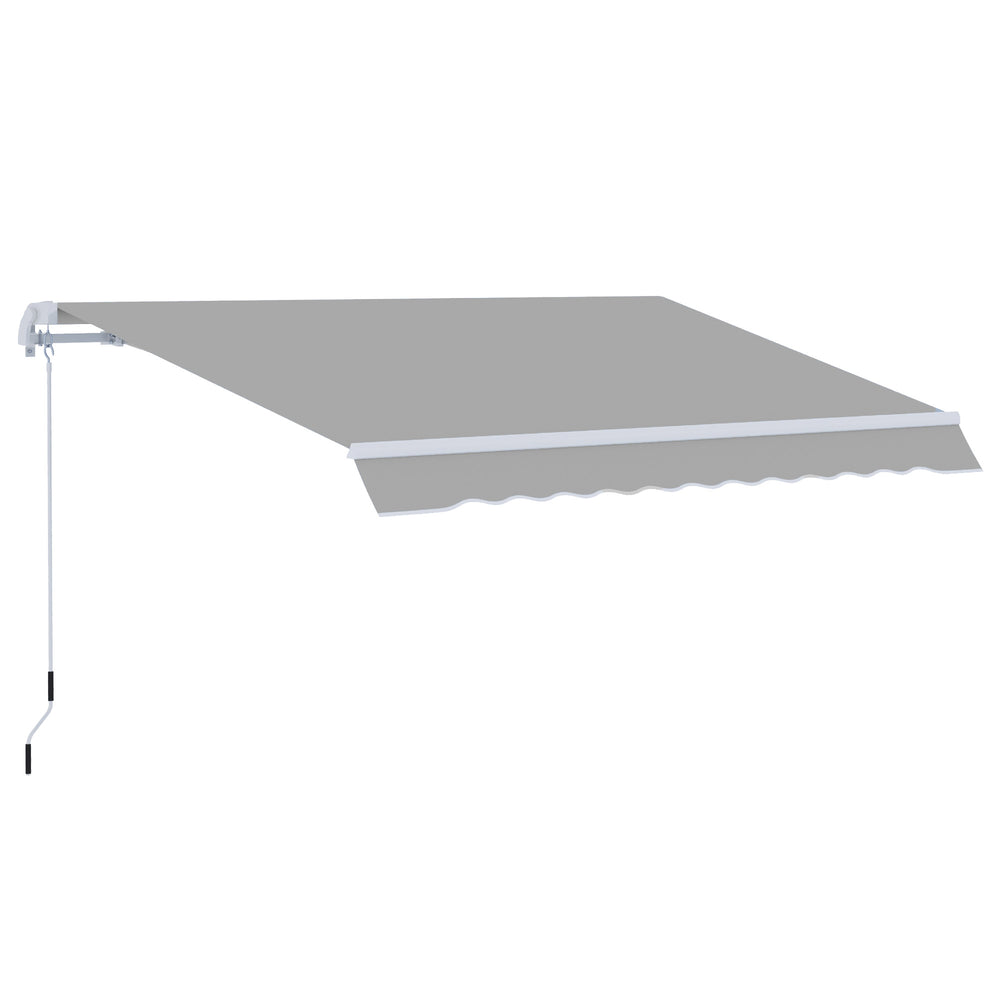 Window Awning Canopy Garden Outdoor Shelter Patio Sun Shade UV Blocker Weight Aluminium Frame w/ Hand Crank 3 x 2m Grey