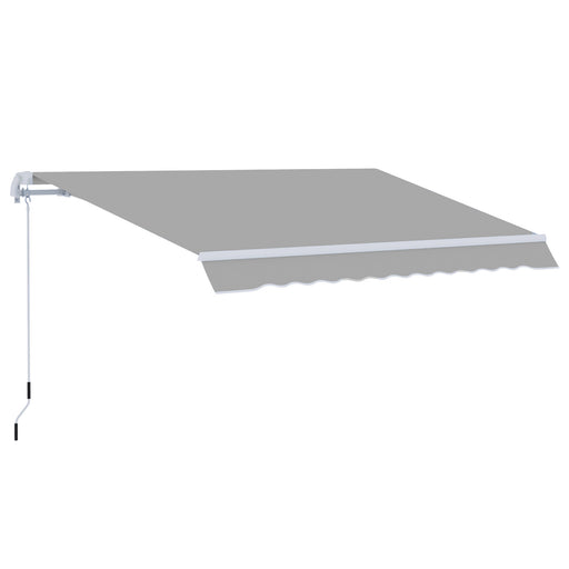 Window Awning Canopy Garden Outdoor Shelter Patio Sun Shade UV Blocker Weight Aluminium Frame w/ Hand Crank 3 x 2m Grey