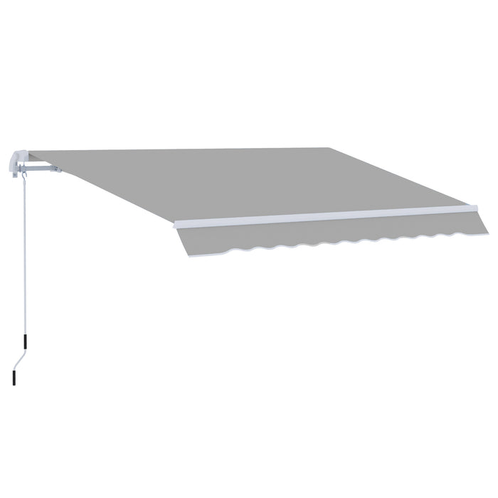 Window Awning Canopy Garden Outdoor Shelter Patio Sun Shade UV Blocker Weight Aluminium Frame w/ Hand Crank 3 x 2m Grey