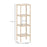 4-Tier Bathroom Storage Shelving Unit, Freestanding Bamboo Shelves, Natural