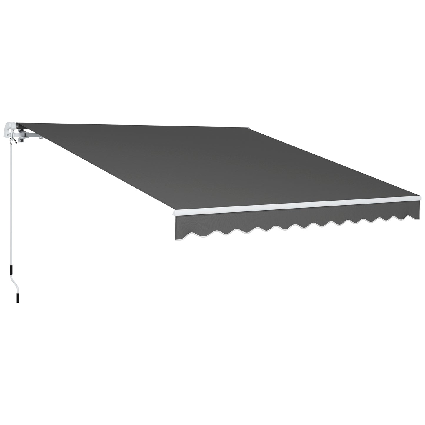 2.95 x 2.5m Canopy Sun Shade Shelter with Crank Handle, Dark Grey