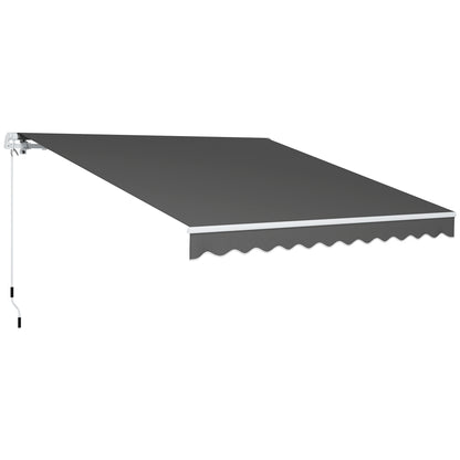 2.95 x 2.5m Canopy Sun Shade Shelter with Crank Handle, Dark Grey