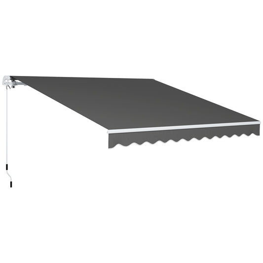2.95 x 2.5m Canopy Sun Shade Shelter with Crank Handle, Dark Grey
