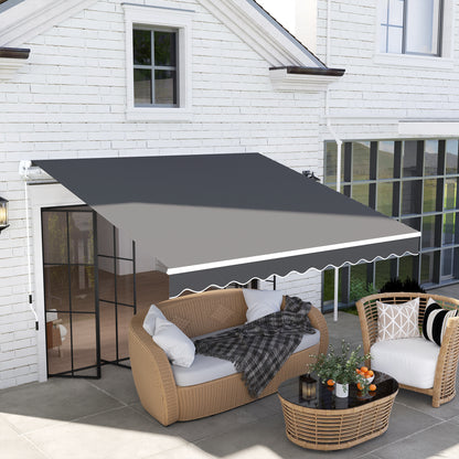 2.95 x 2.5m Canopy Sun Shade Shelter with Crank Handle, Dark Grey