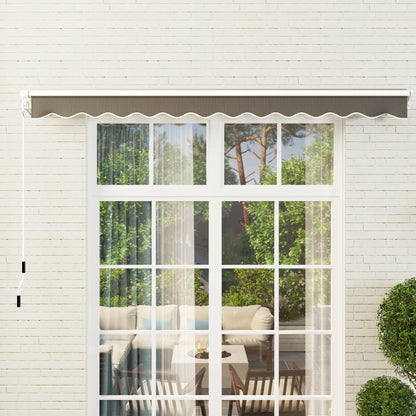 2.95 x 2.5m Canopy Sun Shade Shelter with Crank Handle, Dark Grey