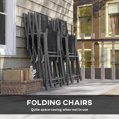 7 Piece Outdoor Dining Set w/ Extendable Table and 6 Folding Chairs