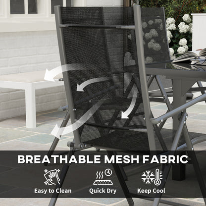 7 Piece Outdoor Dining Set w/ Extendable Table and 6 Folding Chairs