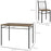 5 Piece Dining Table and Chairs Set, Space Saving, Oak