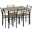 5 Piece Dining Table and Chairs Set, Space Saving, Oak