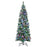 6' Tall Prelit Pencil Slim Artificial Christmas Tree with Realistic Branches, 300 Colourful LED Lights and 618 Tips, Xmas Decoration, Green