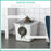 Cat Litter Box Pet Toilet Enclosed Kitten Pan w/ Front Entrance Top exit Scoop, White