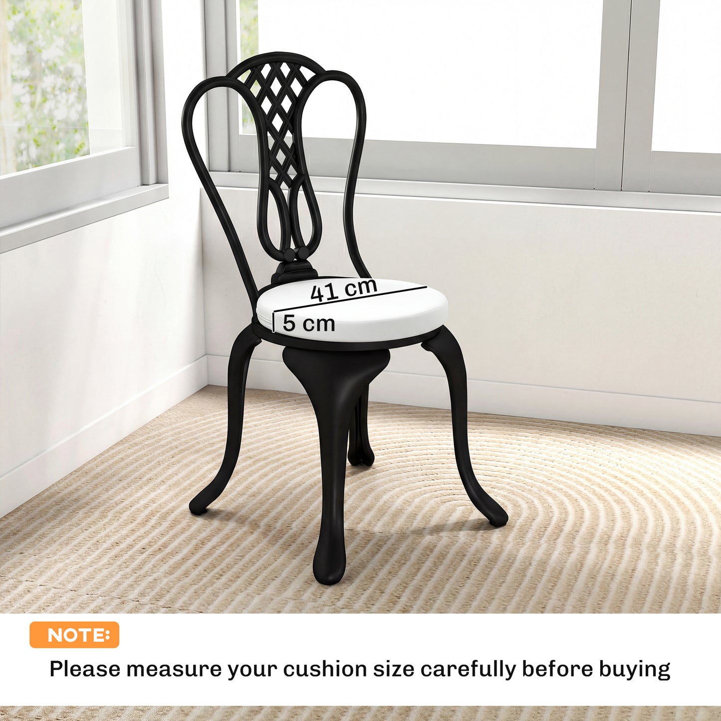 Bistro Chair Cushions, Chair Pads Set of 4, White