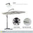 3(m) Garden Banana Parasol Hanging Cantilever Umbrella with Crank Handle, 8 Ribs and Cross Base for Outdoor, Sun Shade, Cream White