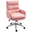 Upholstered Desk Chair with Height Adjustable, Pink