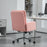 Upholstered Desk Chair with Height Adjustable, Pink