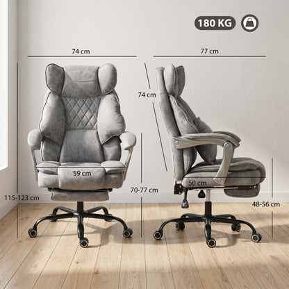 Big and Tall Office Chair with Lumbar Support, Grey