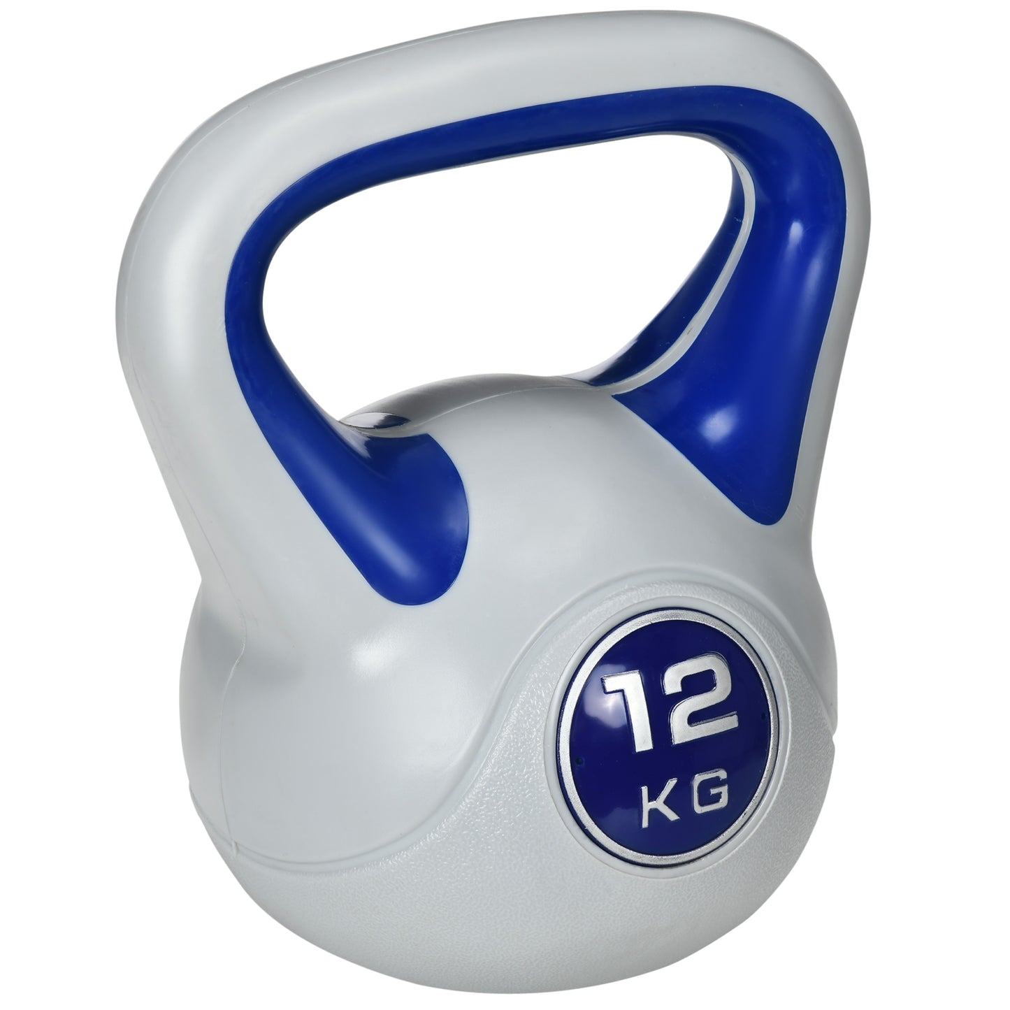 12kg Kettle Bell with Handle for Home Gym, Dark Blue and Grey