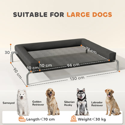 Elevated Dog Bed, Raised Dog Bed with Removable Bolsters