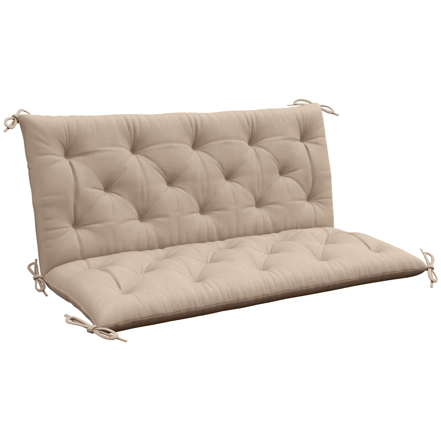 Garden Bench Cushion, Seat Pad with Ties, Khaki