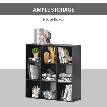 9 Cube Storage Cupboard Bookcase Bookshelf Home Office, Black