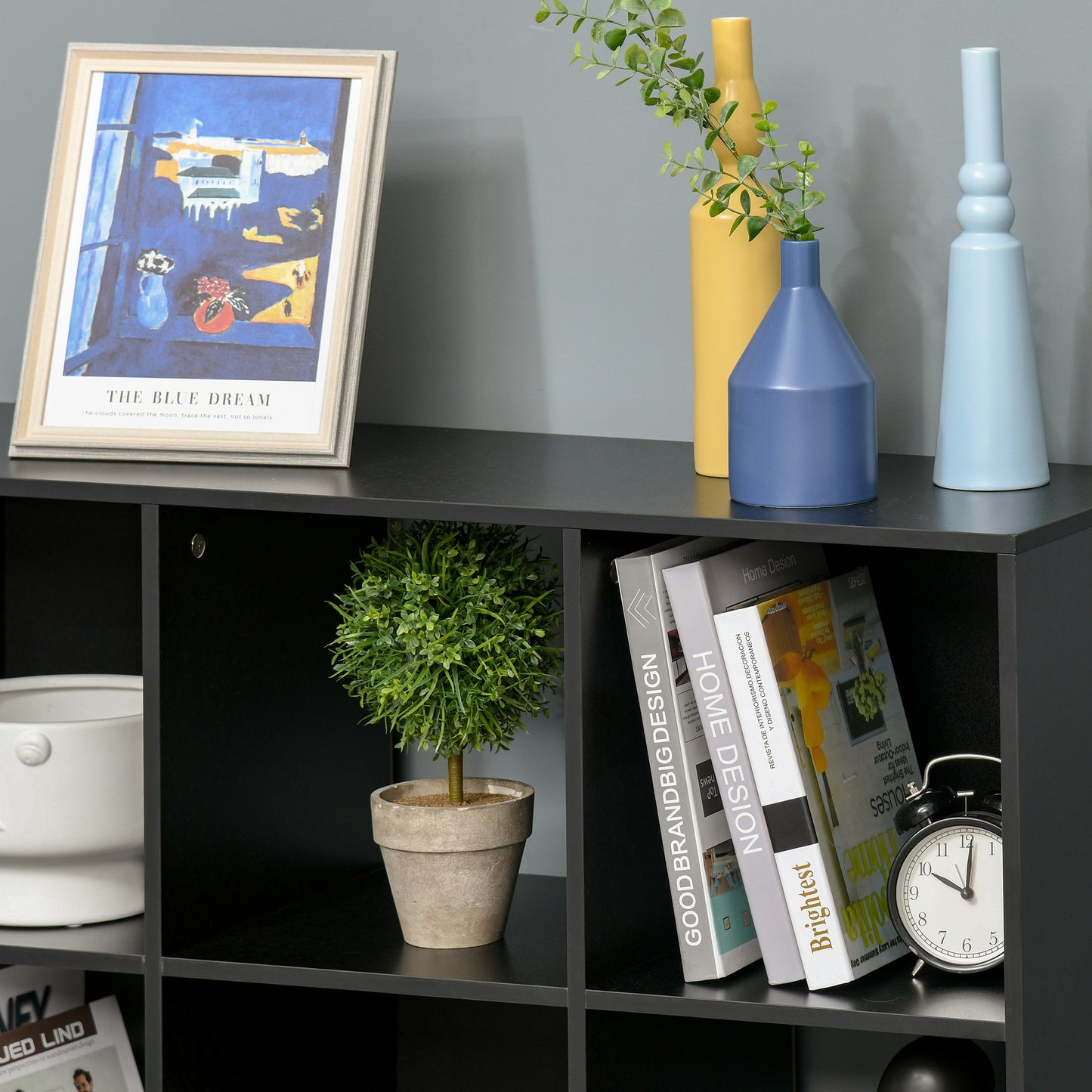 9 Cube Storage Cupboard Bookcase Bookshelf Home Office, Black