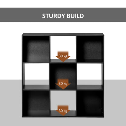 9 Cube Storage Cupboard Bookcase Bookshelf Home Office, Black