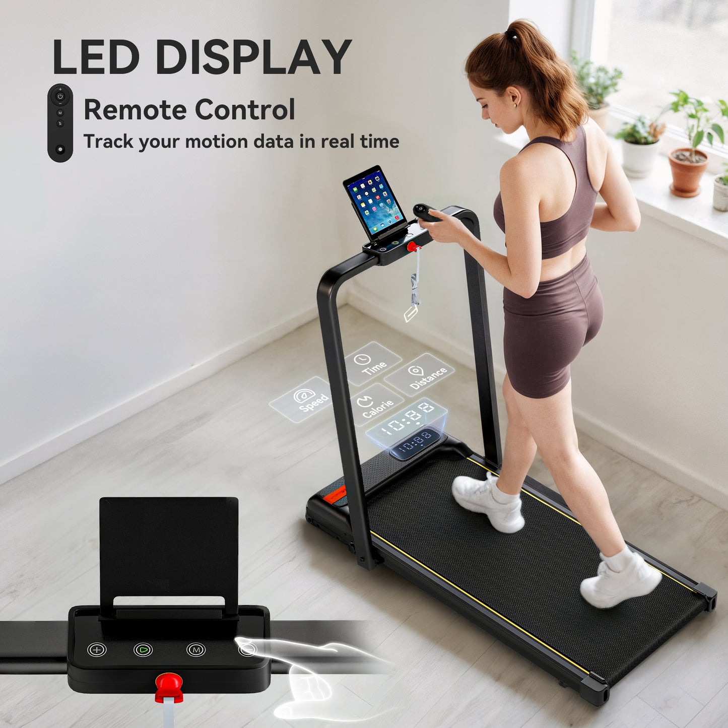Folding Treadmill Walking Pad, Running Jogging Walking Machine
