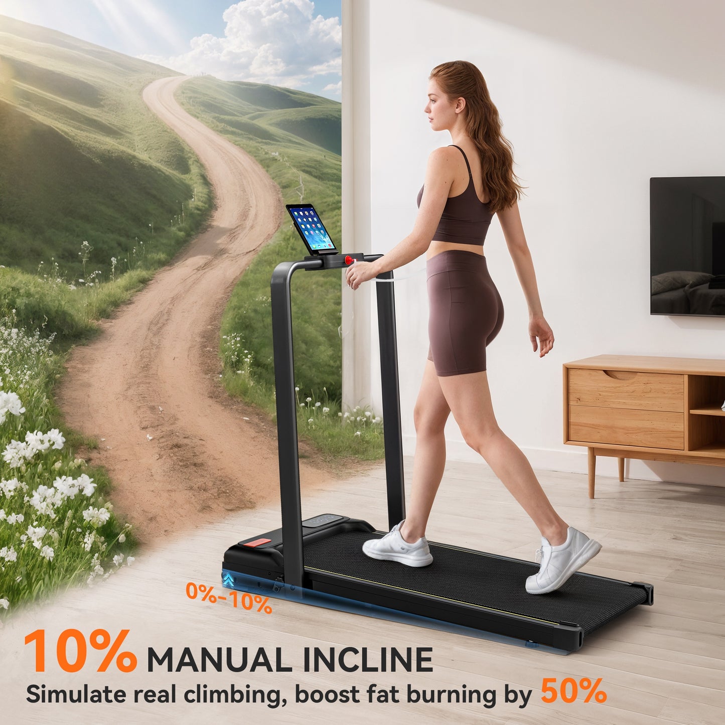 Folding Treadmill Walking Pad, Running Jogging Walking Machine