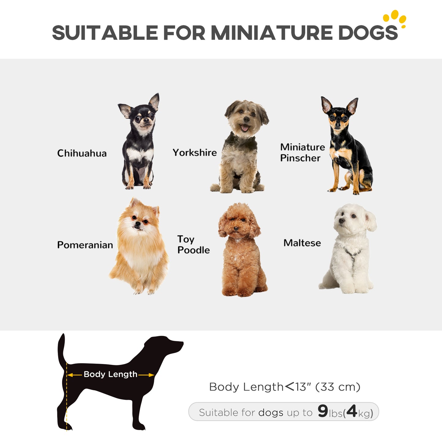 Foldable Dog Stroller with Safety Straps, Storage Bag, Black