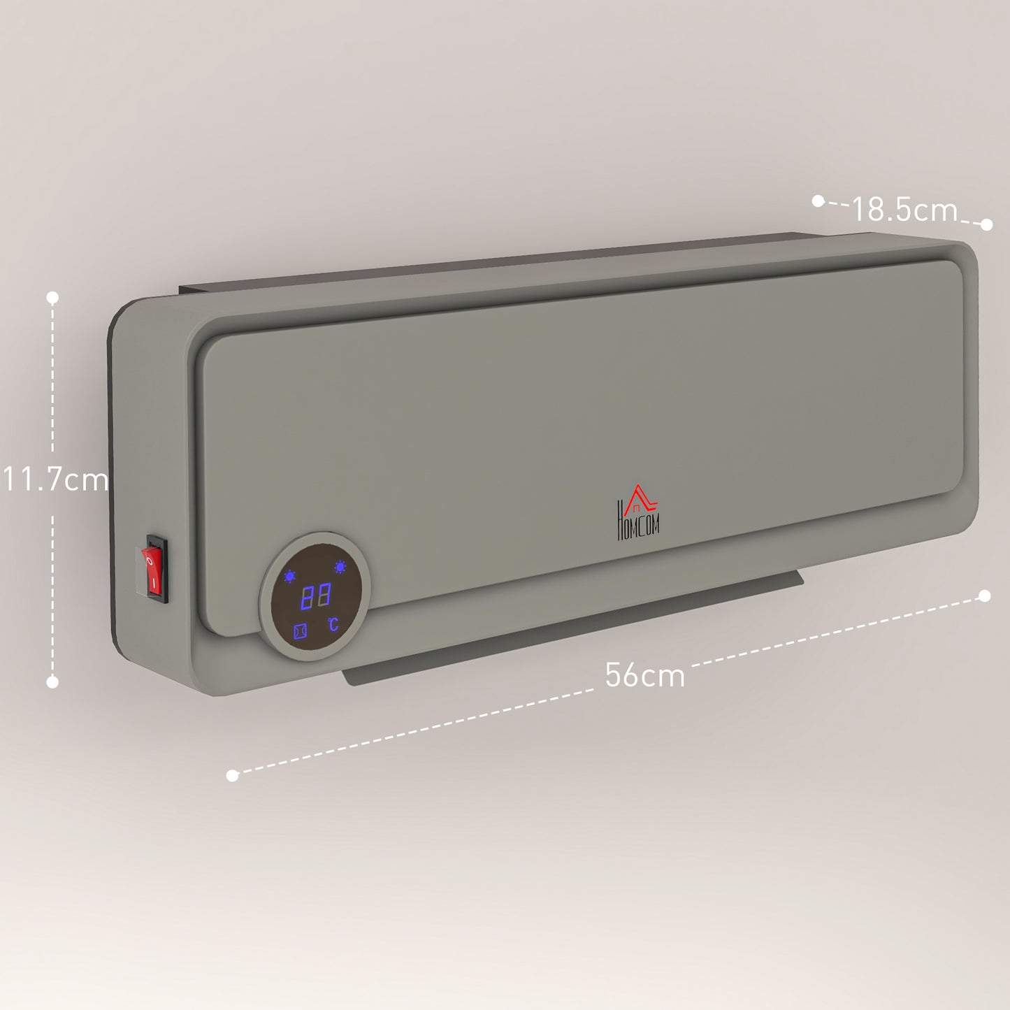 1000W/2000W Wall Downflow Heater Adjustable Temperature w/ Timer
