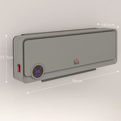 1000W/2000W Wall Downflow Heater Adjustable Temperature w/ Timer