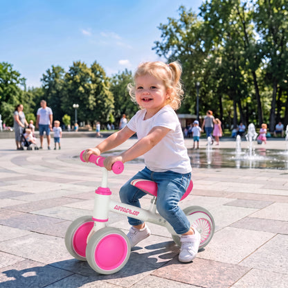Balance Bike with 135° Steering Limit for Toddlers 1-2 Years, Pink