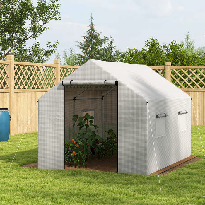 Polyethylene Walk-in Polytunnel Greenhouse, 2 x 3(m), White