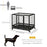 38" Heavy Duty Metal Dog Kennel Pet Cage with Crate Tray and Wheels - Black (Medium)