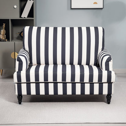 Cuddle Chair with Stripe, Armchair for Living Room, Black and White