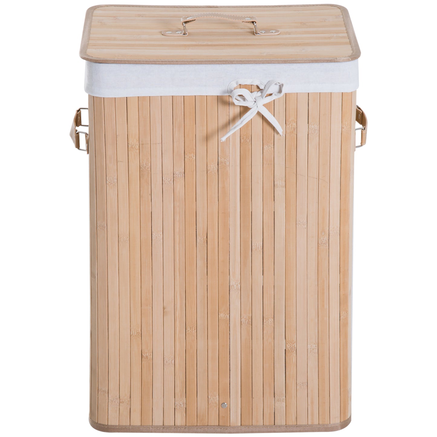 Bamboo Laundry Hamper 70L w/ Lid & Removable Liner, Natural