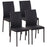 Modern Dining Chairs Upholstered Faux Leather Accent Chairs with Metal Legs for Kitchen, Set of 4, Black