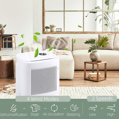 10L/Day 2200ML Portable Quiet Dehumidifier with WiFi Smart App Control, Electric Moisture Air Dehumidifier for Home Laundry Basement