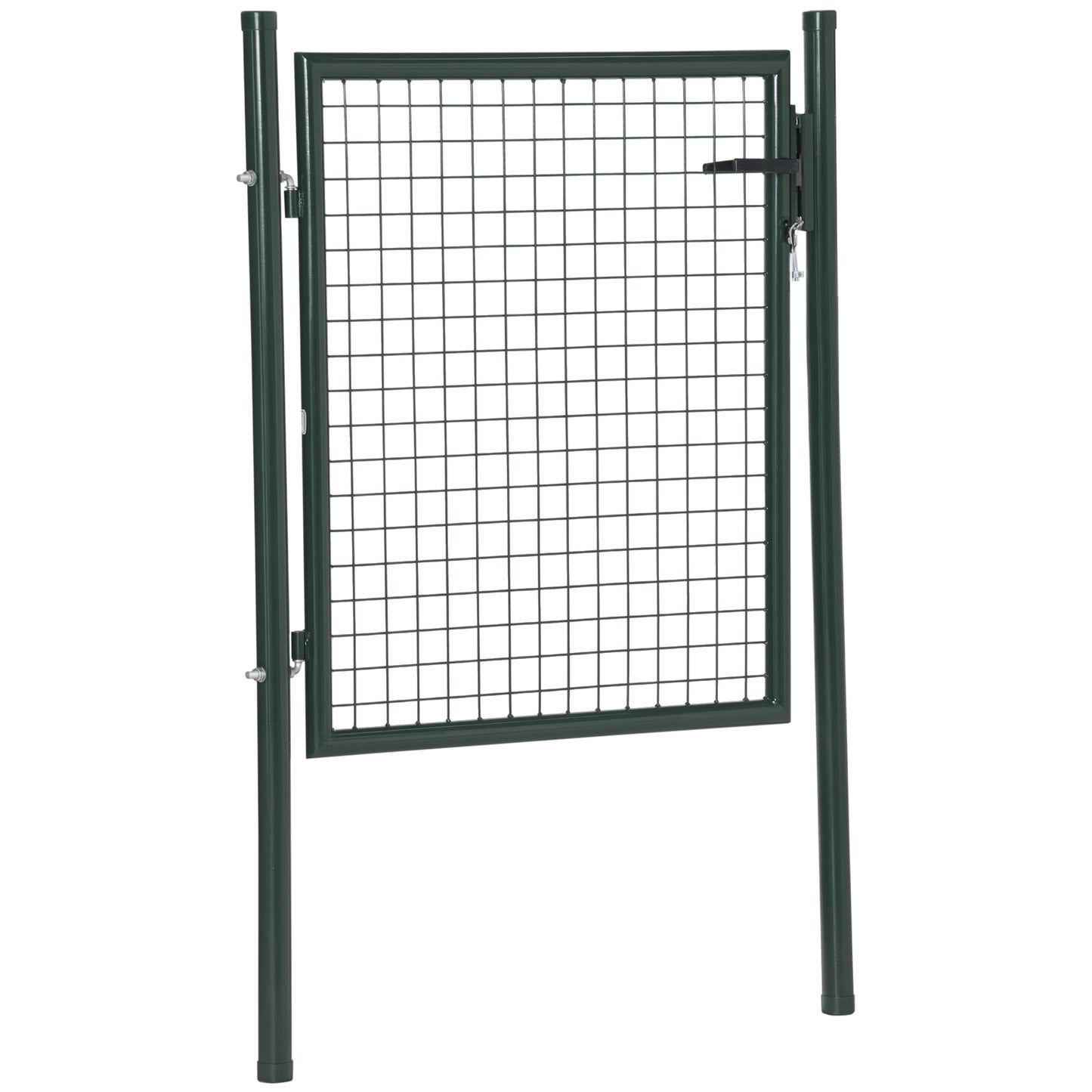 Steel Garden Gate Security Barrier Mesh Fence w/ Lock, 97cm x 150 cm