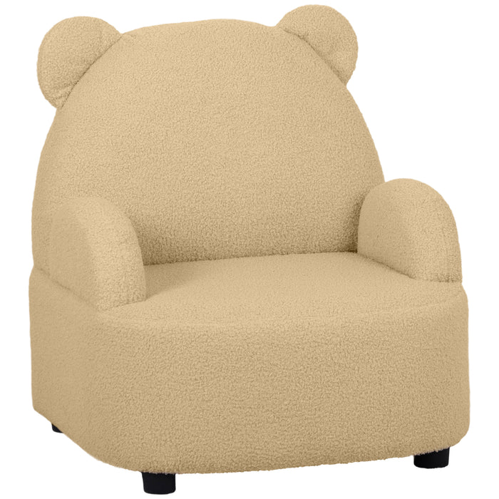 Kids Armchair, Bear Shaped Toddler Chair for Bedroom - Khaki