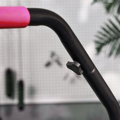 40" Foldable Mini Fitness Trampoline w/ Foam Handle, Pink