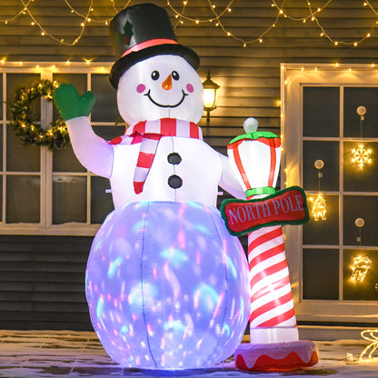 8ft Christmas Inflatable Snowman with Street Lamp Lighted Decoration